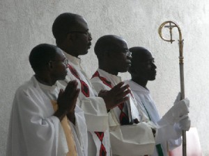 Outgoing Parish Priest P.Bwalya (3rd left)